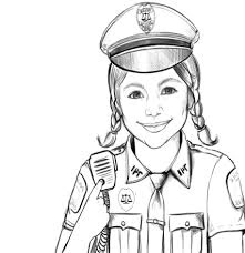 Kolorowanka piękna policjantka